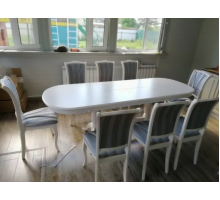 Обеденная группа SIENA SA-T6EX/OP-SC Ivory White ткань 180-19