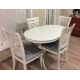 Обеденная группа Eva+Siena Ivory White ткань бирюзовая (H180-19)
