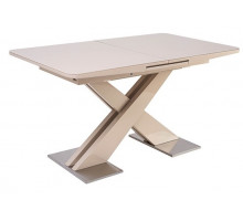 Стол CONTI 140  BEIGE GLASS бежевый глянец