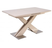 Стол CONTI 140  BEIGE GLASS бежевый глянец