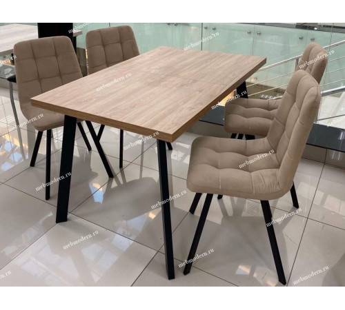Стол БРИК М (BRICK M) 120 Дуб Канзас/ Черный