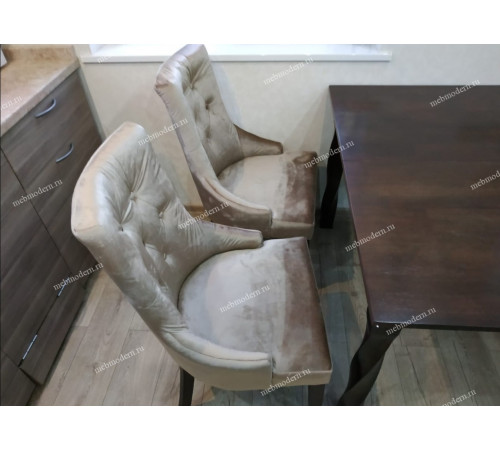 Обеденная группа Krono/Elegance dark walnut/fabric beige