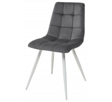 Стул TERAMO UF910-05 DARK GREY, велюр/белый каркас