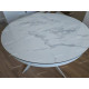 Стол TRENTO 120 HIGH GLOSS STATUARIO Белый мрамор глянцевый, керамика/ белый каркас