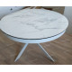 Стол TRENTO 120 HIGH GLOSS STATUARIO Белый мрамор глянцевый, керамика/ белый каркас