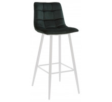 LECCO UF910-14 DARK GREEN барный стул, велюр/белый каркас