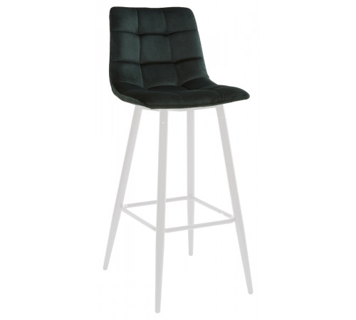 LECCO UF910-14 DARK GREEN барный стул, велюр/белый каркас