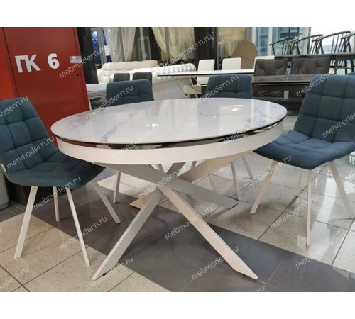 Обеденная группа TRENTO 120 БЕЛЫЙ МРАМОР/CHILLI SQUARE UF860-12B