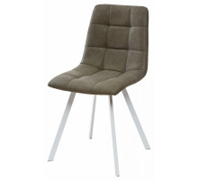 Стул CHILLI SQUARE RU-04 экокожа хаки, PU/ белый каркас 
