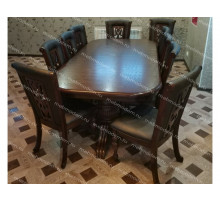Обеденная группа стол LUSA/LUSA 2 и 8 стульев Light Walnut