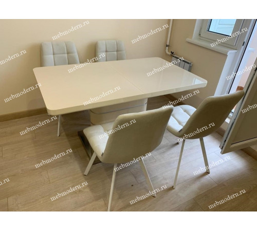 Обеденная группа Альфа крем/CHILLI SQUARE UF860-01 белый каркас
