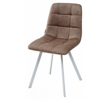 Стул CHILLI SQUARE MF-06 теплый серый, микрофибра/белый каркас