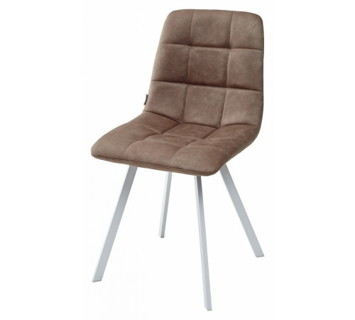 Стул CHILLI SQUARE MF-06 теплый серый, микрофибра/белый каркас