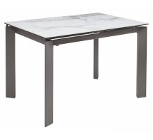 Стол CORNER 120 VOLAKAS WHITE Белый мрамор глянцевый, керамика/ GREY1
