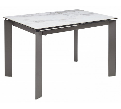 Стол CORNER 120 VOLAKAS WHITE Белый мрамор глянцевый, керамика/ GREY1