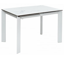 Стол CORNER 120 HIGH GLOSS STATUARIO керамика/ белый каркас