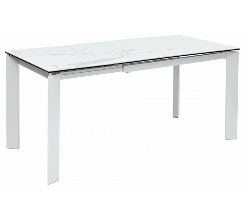 Стол CORNER 120 HIGH GLOSS STATUARIO керамика/ белый каркас