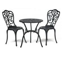Комплект Secret De Maison Romance/Романс (стол +2 стула) алюминиевый сплав, D60/H67, 53х41х89см, черный