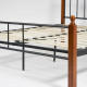 Кровать AT-915 Wood slat base (Queen bed), красный дуб/черный