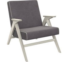 Кресло для отдыха Вест Дуб шампань ткань Verona antrazite grey, кант Verona light grey
