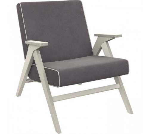 Кресло для отдыха Вест Дуб шампань ткань Verona antrazite grey, кант Verona light grey