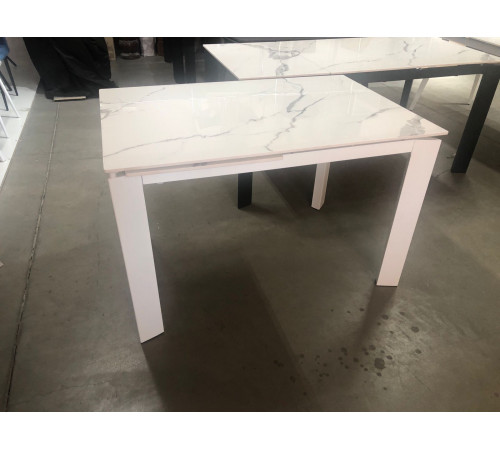 Стол CORNER 120 GLOSS STATUARIO WHITE SINTERED STONE / WHITE