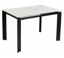 Стол CORNER 120 GLOSS STATUARIO WHITE SOLID CERAMIC / BLACK