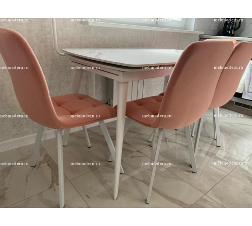 Обеденная группа ELIOT/Bruk light pink/white