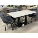 Обеденная группа OSVALD 160 MARBLES KL-99/MAVERICK BLUVEL-14 GREY черный каркас