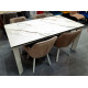 Обеденная группа CREMONA KL-188/MAVERICK BLUVEL-40 BEIGE/ белый каркас, 360 град.