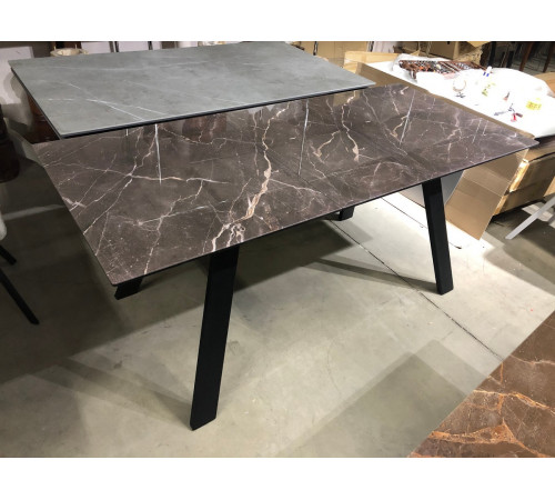 Стол Морис 140 ДАРК, стекло / черный каркас