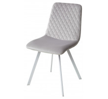 Стул DAIQUIRI BLUVEL-03 LIGHT GREY / белый каркас, велюр