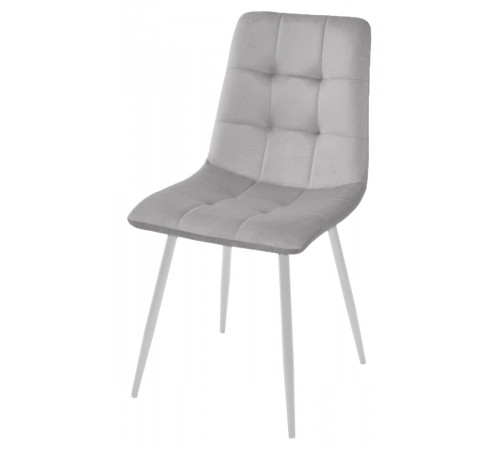 Стул BARI UF910-02 LIGHT GREY, велюр / белый каркас