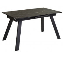 Стол Морис 140 ДАРК, стекло / черный каркас