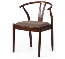 Стул WISHBONE (mod. C-5280) Темный орех (HN GLAZE)/ткань: коричневый (SL-19)