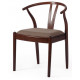 Стул WISHBONE (mod. C-5280) Темный орех (HN GLAZE)/ткань: коричневый (SL-19)
