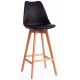 Стул барный TULIP BAR (mod. C1014H) пластик/дерево, 57 х 48 х 104 см, черный 3010/натуральный