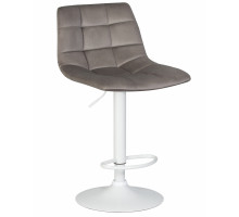 Стул барный DOBRIN TAILOR WHITE, серый велюр (MJ9-75) 