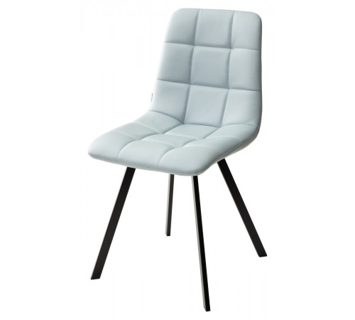 Стул CHILLI SQUARE HK017-35 серо-голубой, PU/ черный каркас