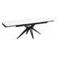 Стол FORIO 160 MATT WHITE MARBLE SINTERED STONE/ BLACK
