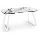 Стол LUGO 140 GLOSS STATUARIO WHITE SINTERED STONE/ WHITE