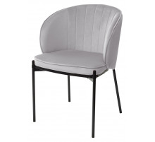Стул DIANA BLUVEL-03 LIGHT GREY, велюр / черный каркас