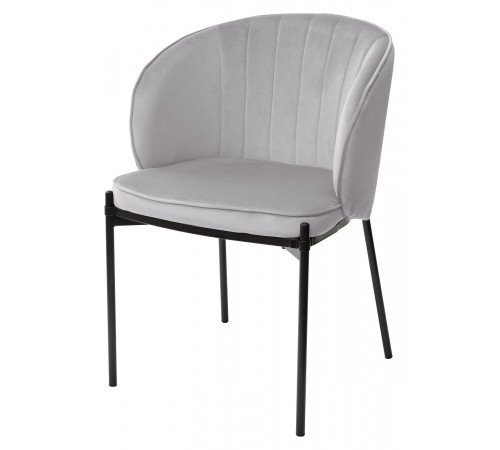 Стул DIANA BLUVEL-03 LIGHT GREY, велюр / черный каркас