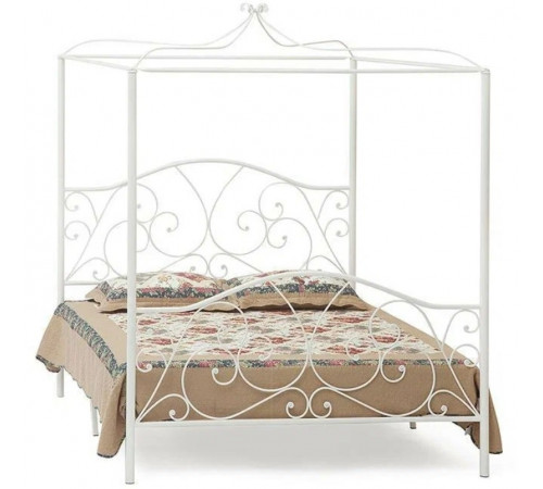 Кровать c каркасом для балдахина HESTIA 160*200 см (Queen bed), white (белый)