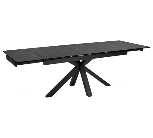 Стол ALTO 160 NERO KL-116 Черный мрамор матовый, итальянская керамика/ черный каркас