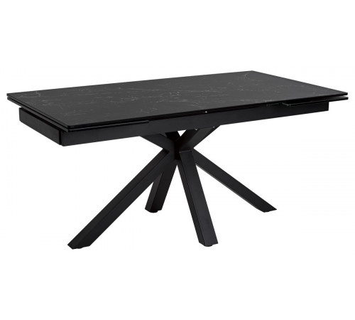 Стол ALTO 160 NERO KL-116 Черный мрамор матовый, итальянская керамика/ черный каркас
