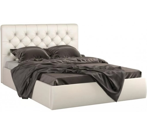 Кровать Беатриче 180 п/м со стразами, Teos white