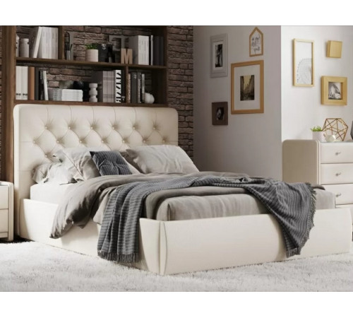 Кровать Беатриче 180 п/м со стразами, Teos white