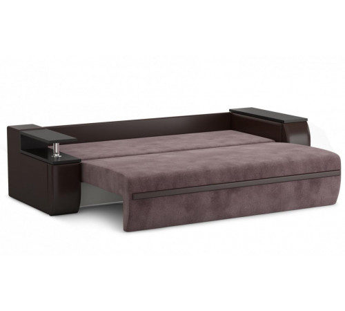 Диван Атика NEW прямой (Тип D, Cortex (latte), Teos (dark brown), Н:Т, Д:венге)