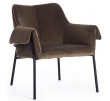 Кресло BESS (mod. 0179471)  металл/вельвет, 70х71х75 см, хаки S108 (85 DARK TAN)/черный